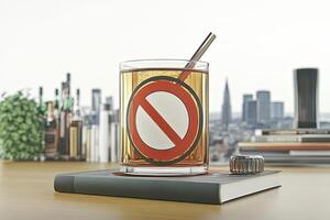No alcohol beverage in glass photo
