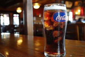 Refreshing drink in a glass photo