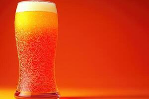 A glass of light-colored beer photo
