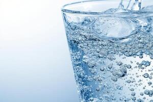 Sparkling water in glass photo