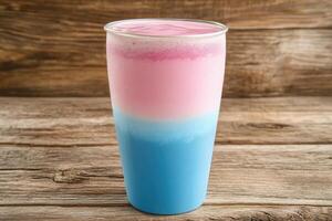 Layered Pink and Blue Smoothie photo