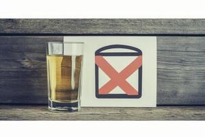 Rejecting alcoholic beverages photo