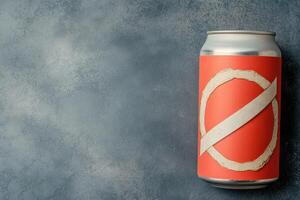 Metal can with a no symbol photo