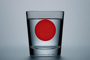 Shot glass with red circle photo