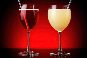 Two Cocktails in Stemmed Glasses photo