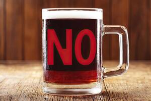 Refusal of drink in glass photo