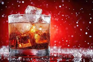 Refreshing beverage with ice photo