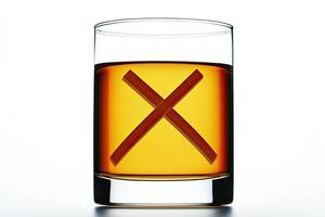 A glass of whiskey with an x on it photo