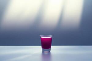 Single shot of vibrant purple liquid photo