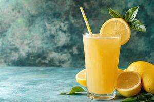Refreshing summer lemonade drink photo