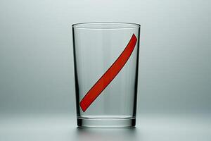 Empty glass with red diagonal line photo