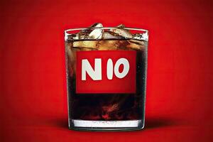 Refreshing iced cola drink in glass photo