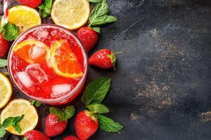 Refreshing Strawberry Lemonade Drink photo