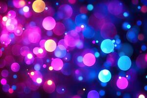 Abstract bokeh lights in vibrant colors photo