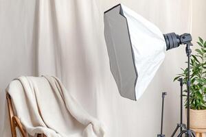 Studio lighting setup with softbox photo