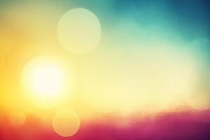 Colorful sunset sky with soft bokeh photo