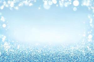 Light blue winter background with glitter photo