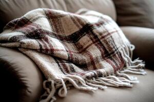 A blanket is wrapped around a chair photo
