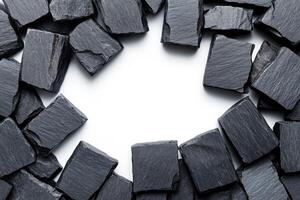 Dark gray stone tiles arranged in a circle photo