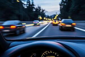 Evening highway traffic photo