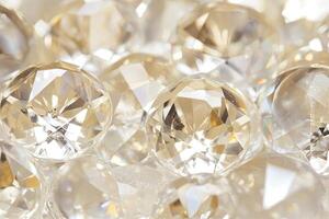 Close-up of many faceted crystals photo