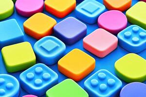 Colorful geometric shapes arranged in a grid pattern photo