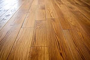 Wooden floor planks, close-up view photo