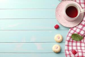 Pastel-toned tea time scene photo