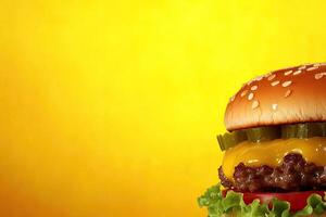 Delicious burger close-up photo