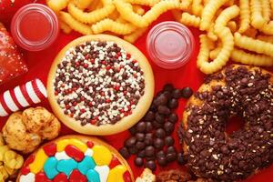 Unhealthy food spread photo