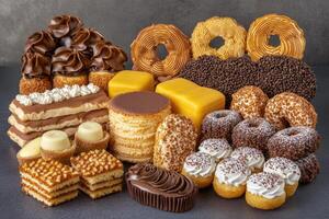 Assorted sweet treats, pastries, and candies photo