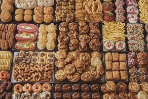 Diverse array of pastries and snacks photo
