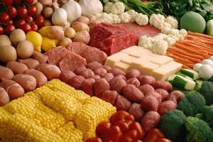 Assorted fresh and pre-portioned ingredients photo