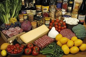 Assorted Italian Food Display photo