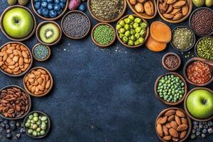 Assortment of nutritious foods photo