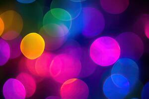 Vibrant bokeh lights of various colors photo