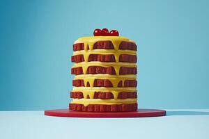 Layered cake with drips photo