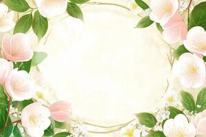 Flowers and leaves on a vintage background photo