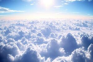 Vast, fluffy clouds blanket the sky photo