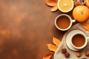Autumnal beverage scene photo