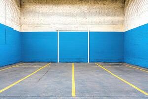 Empty parking garage bay photo