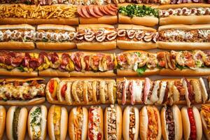 A vast array of gourmet hot dogs and subs photo