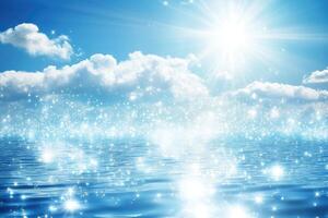 Radiant ocean cloudscape photo