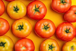Fresh tomatoes, vibrant and round photo