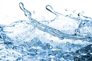 Water splash on white background photo