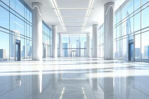 Spacious, modern, city view atrium photo