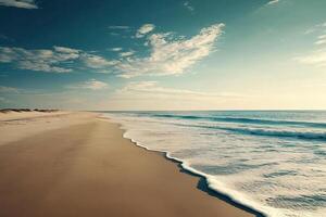 Tranquil beach scene at dawn photo