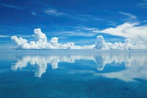 Calm Azure Waters Reflecting Clouds photo