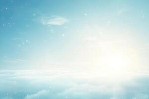 Peaceful, airy, light-filled sky above clouds photo