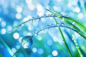 Dew Drops on Grass photo
